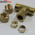 GutenTop High Quality Brass brass compression fitting equal tee for pex al pex pipe